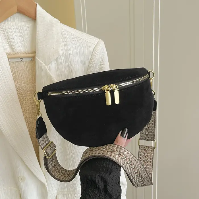2025 hiver Faux daim poitrine sac femme taille sac rue tendance Fanny Pack voyage décontracté femme 