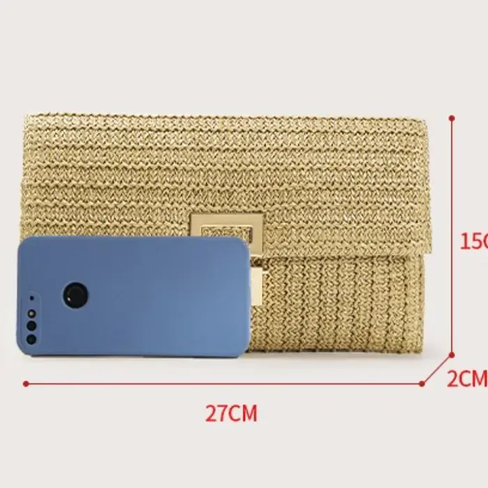 Paille tissé pochette pour femmes raphia Crochet plage rotin casual femme fête mariage sac de soirée nouvel été luxe