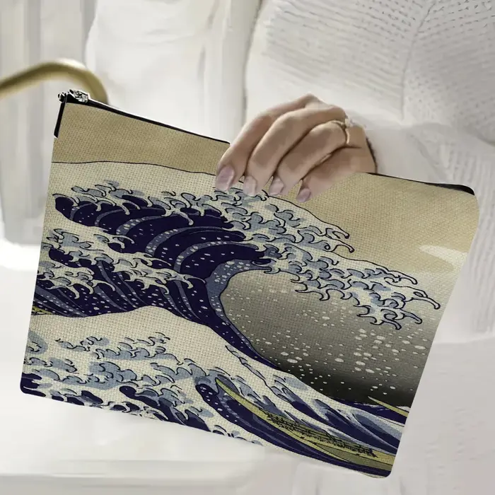 Paysage de Tokyo japon Art sac cosmétique Double impression fille sacs de maquillage mariage dame sac à main femmes portefeuille enfants pochette de rangement