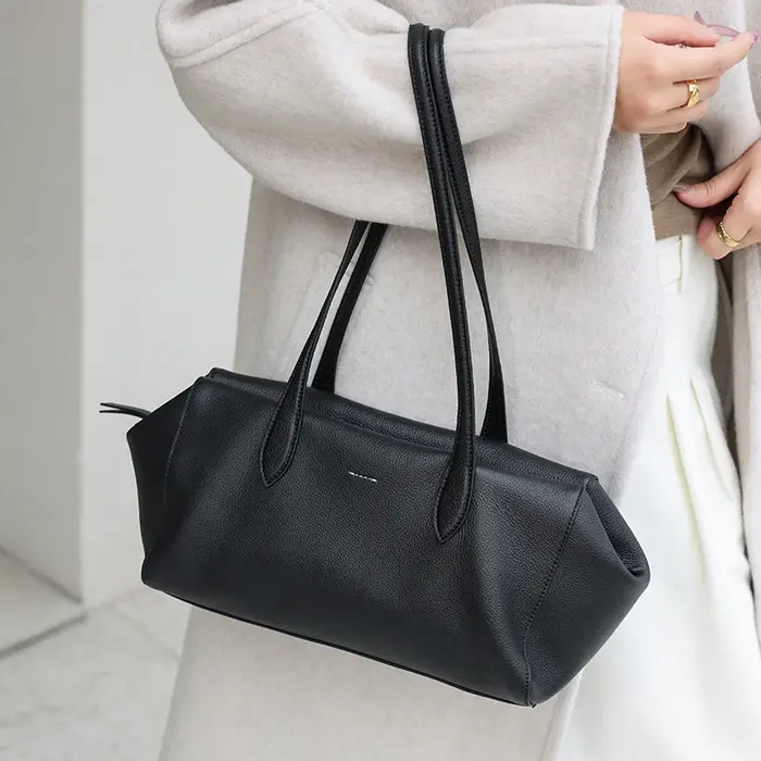 Sacs sous les bras en cuir véritable de vache souple pour femmes, sac à bandoulière en cuir de quali