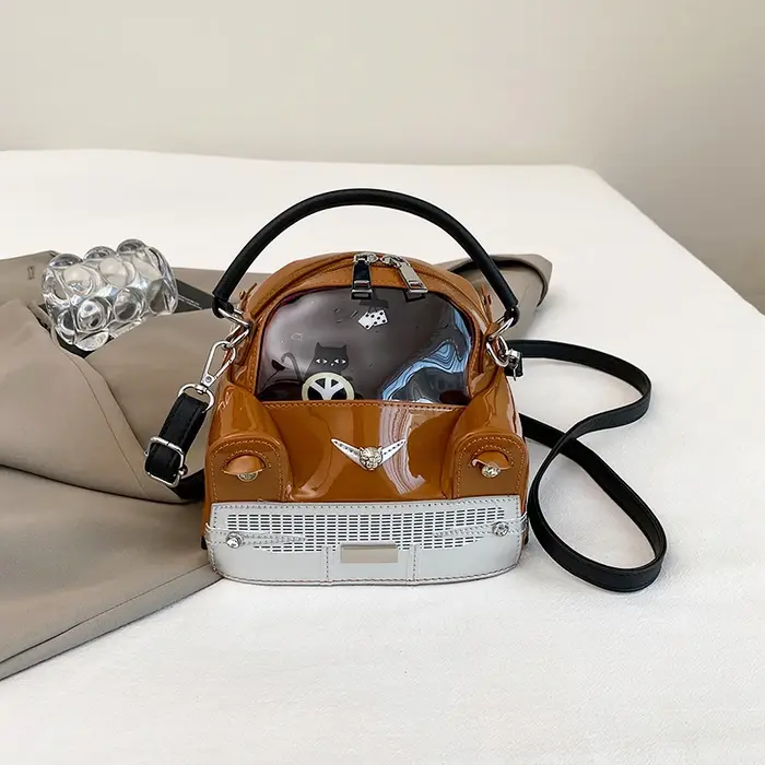 Mini petit sac à bandoulière en forme de voiture pour femme