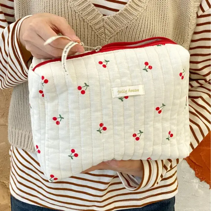 Sac de rangement de voyage en coton matelassé pour femmes