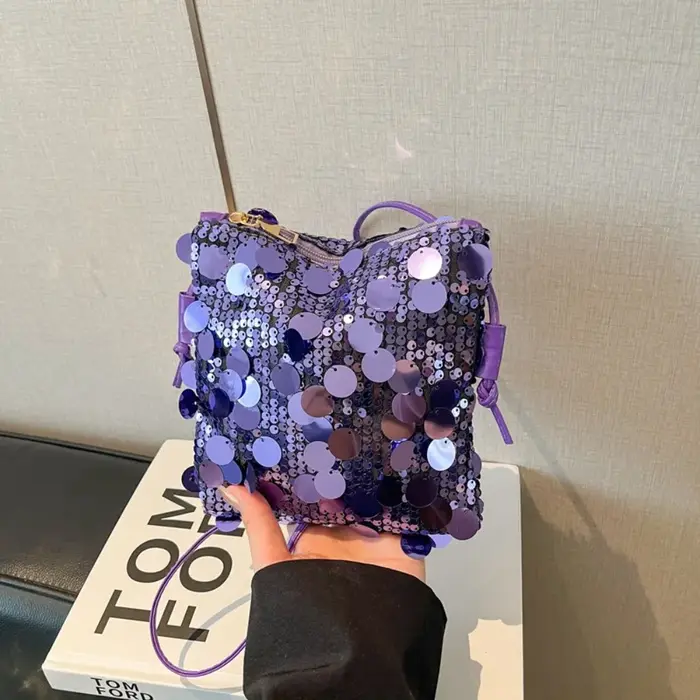 Nouveau sac mini bandoulière à sequins pour femme