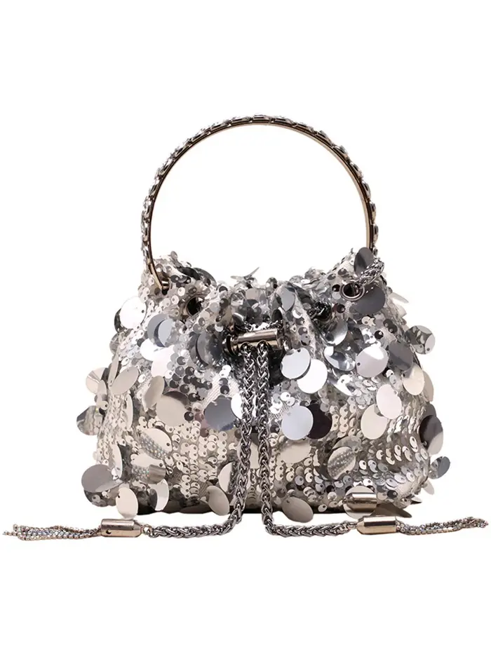 JOTassel-Sac à bandoulière à paillettes pour femme