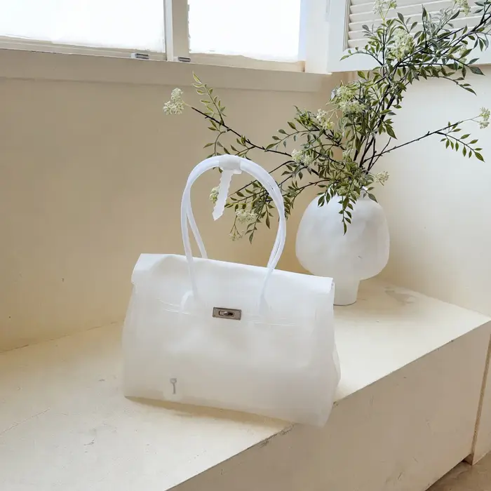 Sac fourre-tout transparent polyvalent pour femme, grande capacité, style premium, idéal pour l'été 