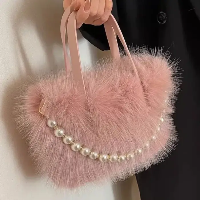 Sacs à bandoulière en fausse fourrure pour femmes