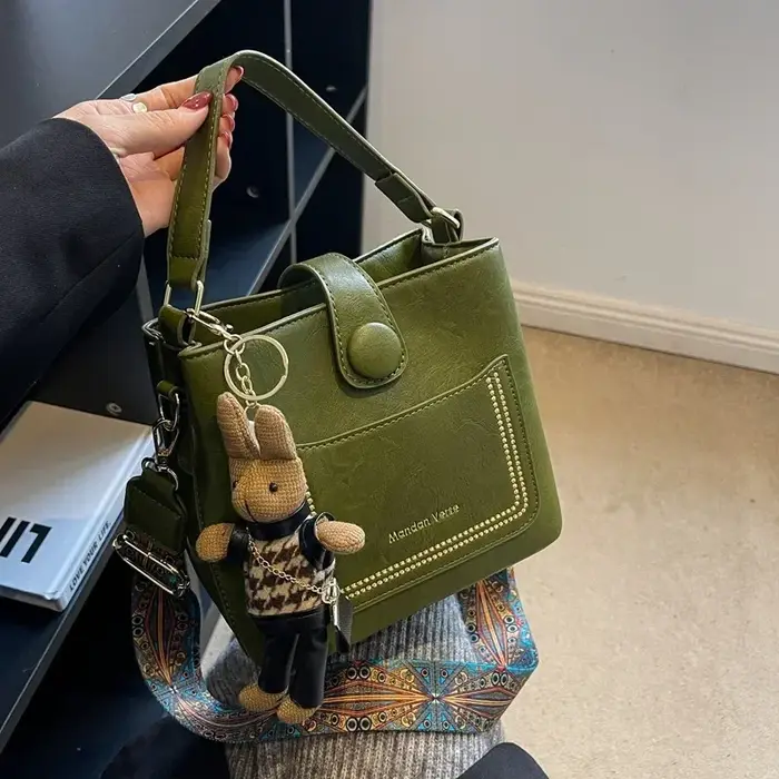 Petit sac à bandoulière vintage simple en cuir PU pour femme