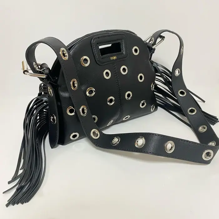 Petit sac à bandoulière rétro noir pour femmes