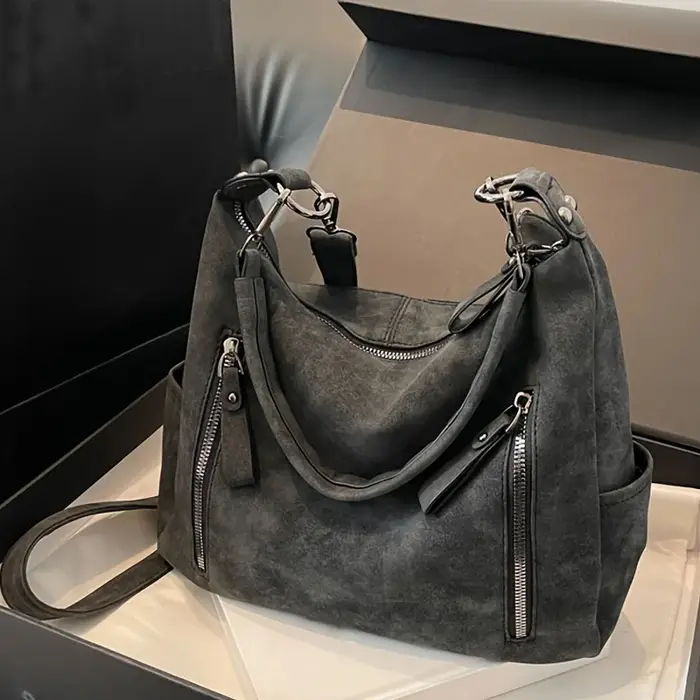 Sac à main Vintage en simili cuir synthétique avec plusieurs poches, grande capacité, fermeture à gl