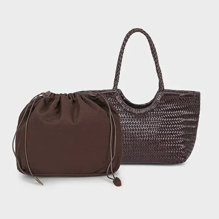 Sacs à main femmes en cuir véritable sac à bandoulière tissage sac à provisions décontracté Vintage grand fourre-tout