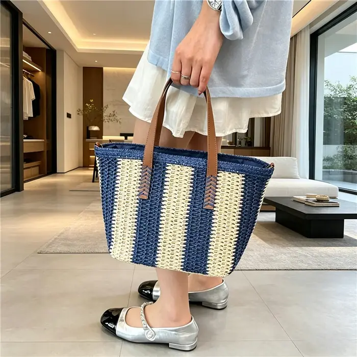 Sac en paille tressé à la main pour femme