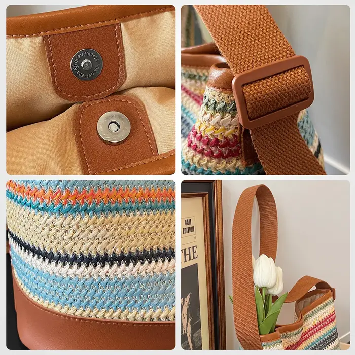 Sac en paille tressé pour femme