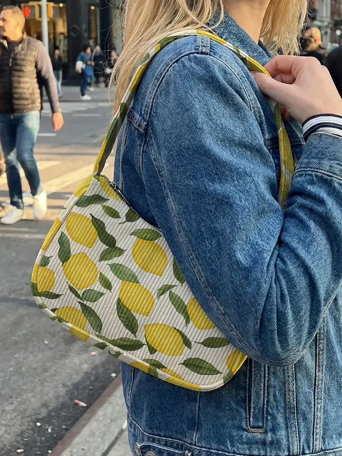 Sac à bandoulière tendance à imprimé citron