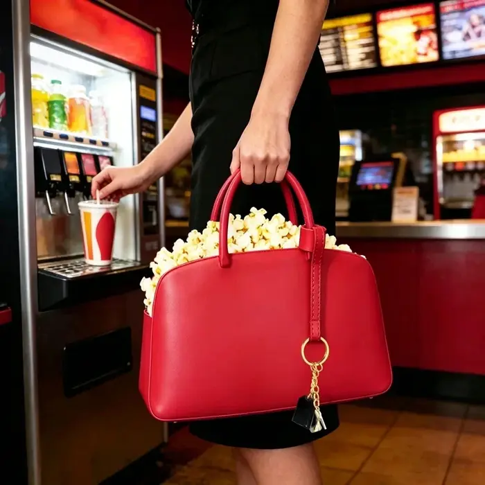 Sac fourre-tout rouge avec surface en cuir Queen