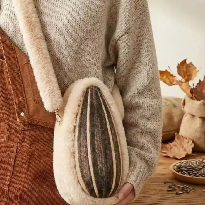 Sac bandoulière créatif motif grain de tournesol