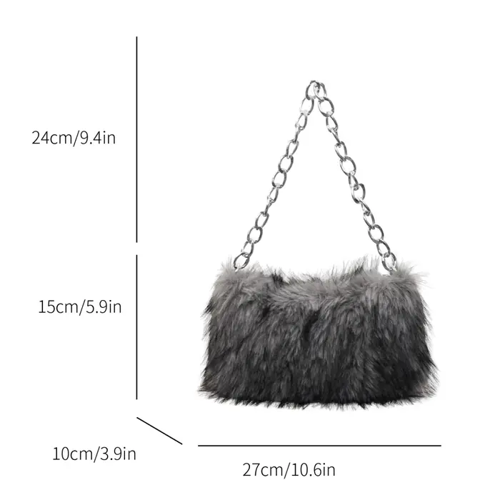 Mode chaîne sac à bandoulière femmes 2025 hiver en peluche sac à main tendance aisselles Shopper sac