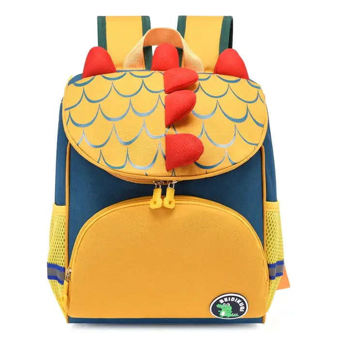 Sac à dos léger brodé de dinosaure de dessin animé mignon pour garçons et filles, sac à dos personna