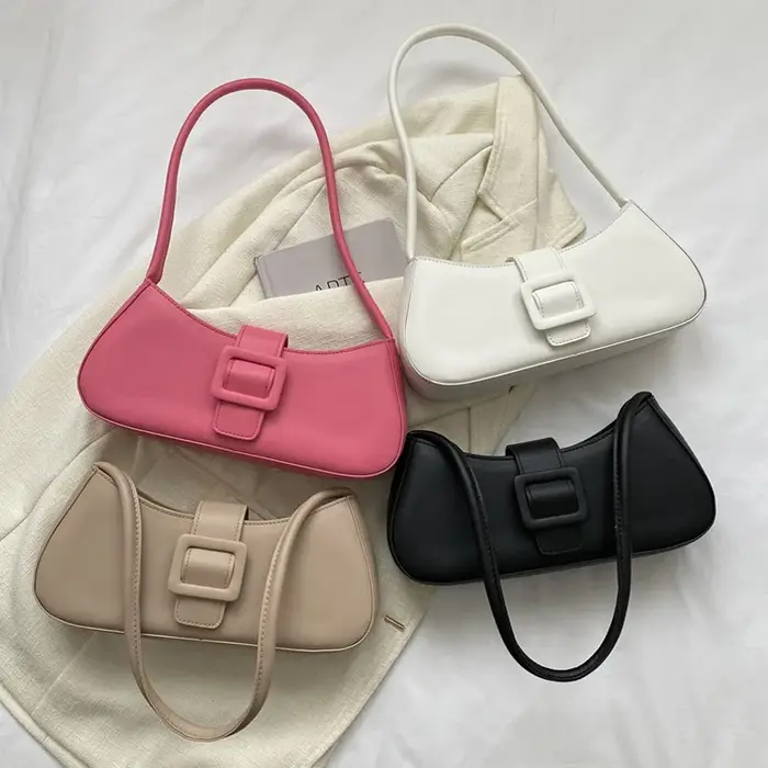 Sacs à main en cuir PU solide pour femmes