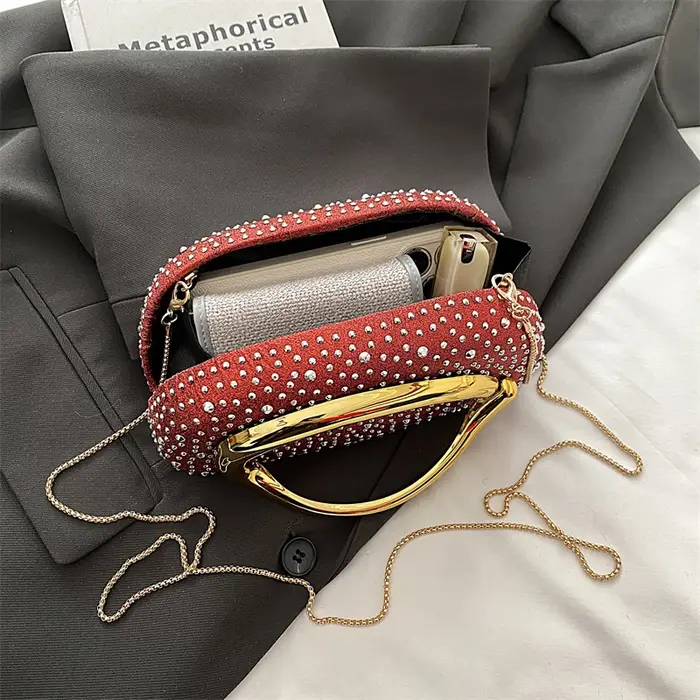 Pochette de soirée de mariage rouge pour femmes
