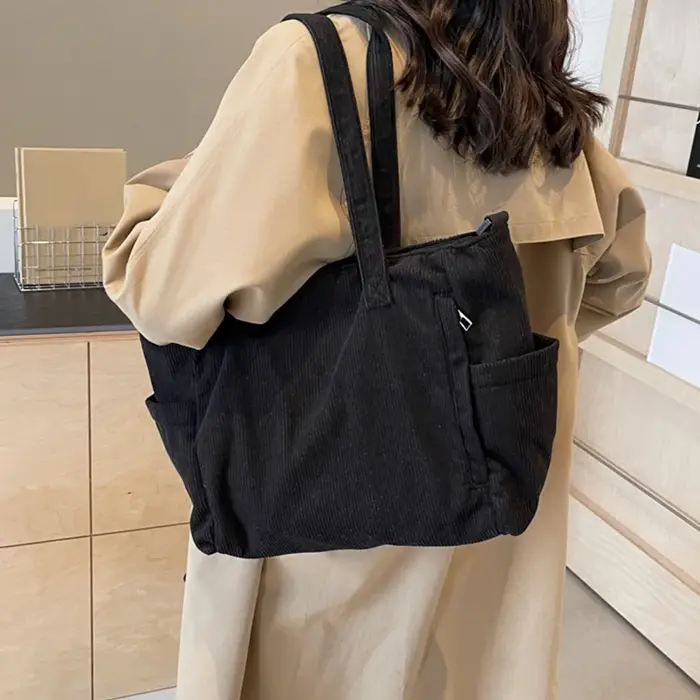 Sac à main en velours côtelé pour femmes