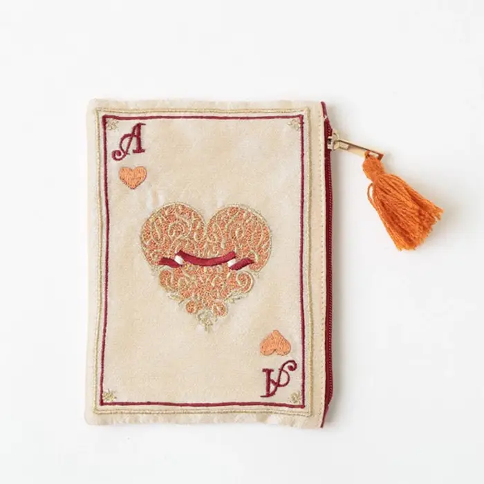 Pochette cosmétique brodée à la main de style japonais