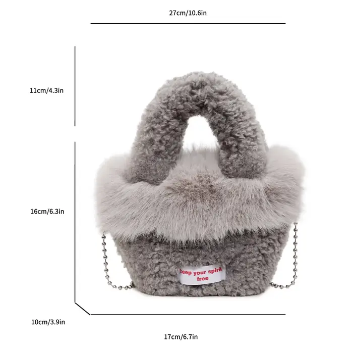 Sac à main café kaki qualité fausse fourrure pochette de soirée pour femmes 2025 nouveau sac à bandoulière en peluche douce et moelleuse petit seau Bolsos
