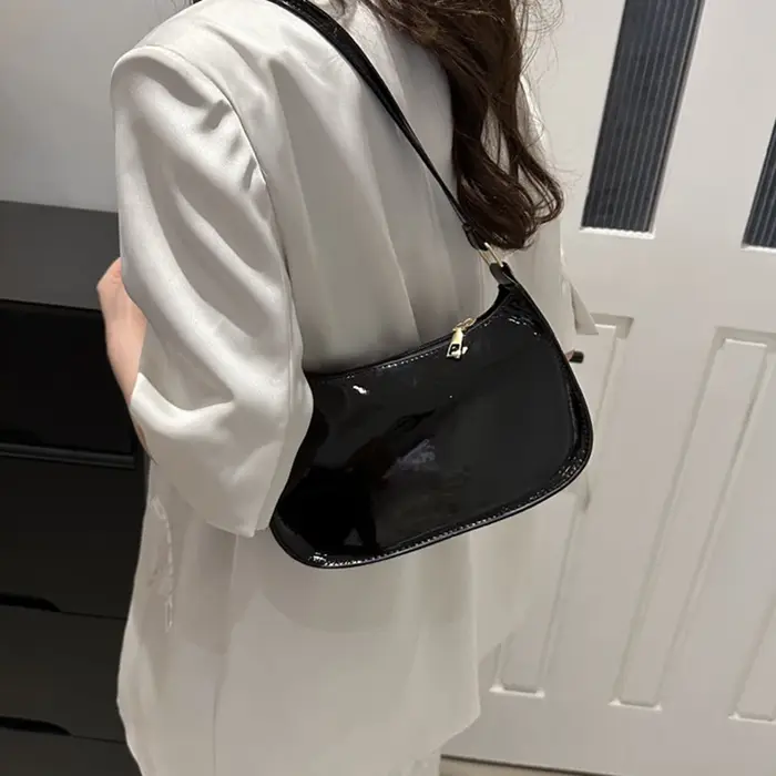 Sac sous les bras rétro en cuir PU pour femmes