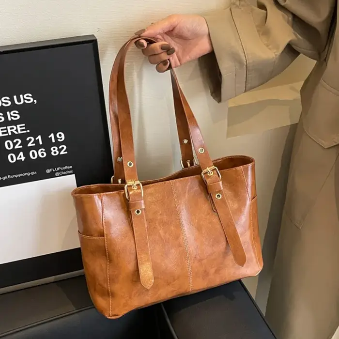 Mode rétro femmes sacs à bandoulière en cuir PU tendance haut de gamme dame sac fourre-tout grande capacité femme sac