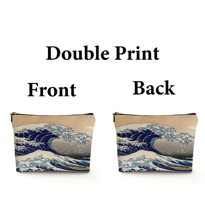 Paysage de Tokyo japon Art sac cosmétique Double impression fille sacs de maquillage mariage dame sac à main femmes portefeuille enfants pochette de rangement
