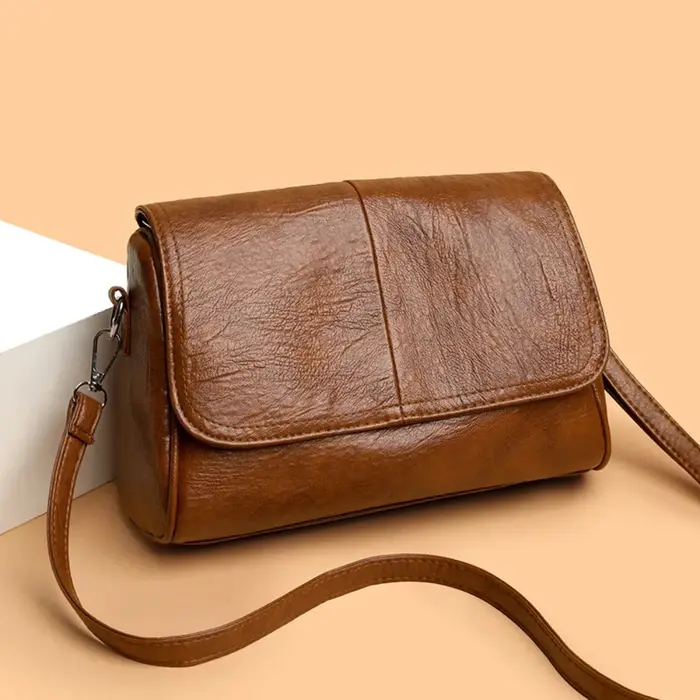 Sac à bandoulière rétro en cuir ciré à l'huile