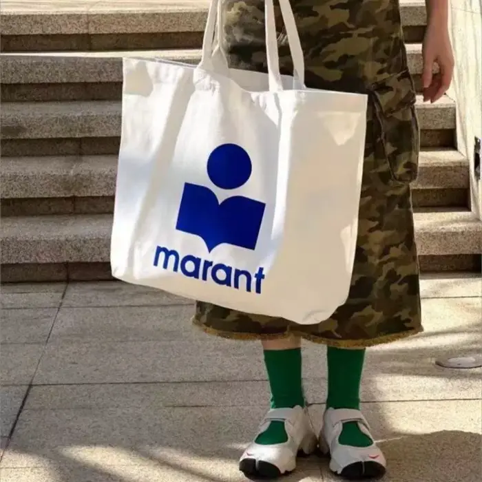 2026 Marant Nouveau style de créateur Sac en toile Marina coréen à strass Sac de shopping décontracté Sac fourre-tout Sac à bandoulière