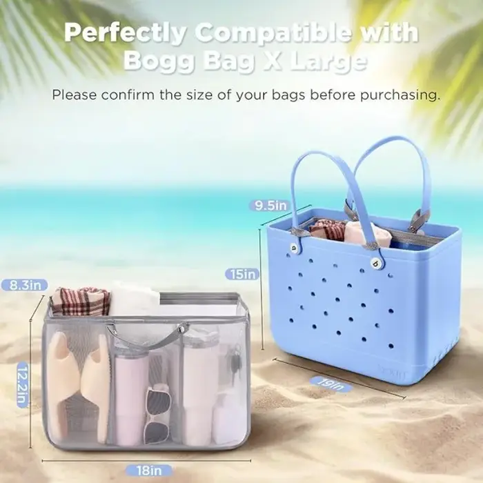 Organisateur de sac de plage compatible avec les sacs Bogg Bag taille M-L