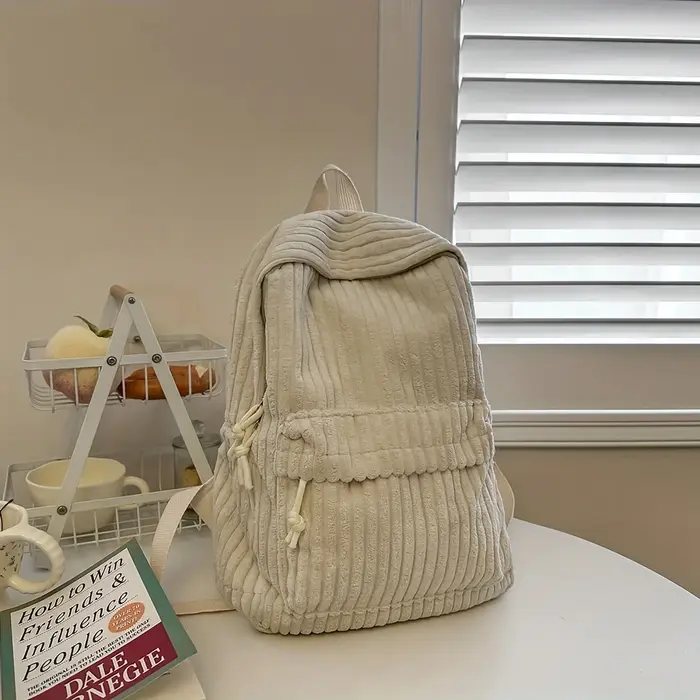 Sac à dos en velours côtelé de style coréen