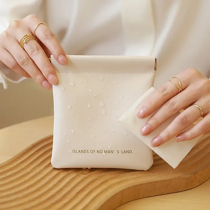 Porte-monnaie portable en cuir PU unisexe