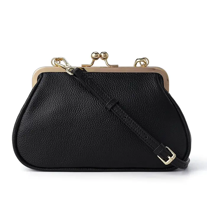 Pochette multifonctionnelle en cuir véritable pour femmes, sac à Clip, sacs à bandoulière en cuir de