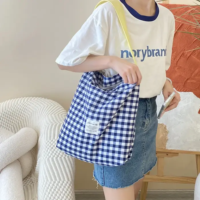 Sacs de Shopping en Toile Durable pour Femme, Fourre-Tout de Grande Capacité, en Coton et Lin, Simpl
