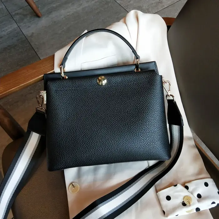 Sac à main classique en cuir véritable pour femme