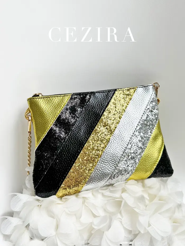 Pochette de luxe en cuir PU métallique Y2K pour femmes