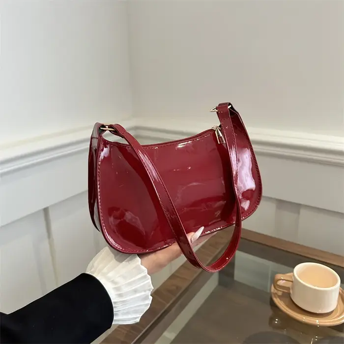 Sac sous les bras rétro en cuir PU pour femmes