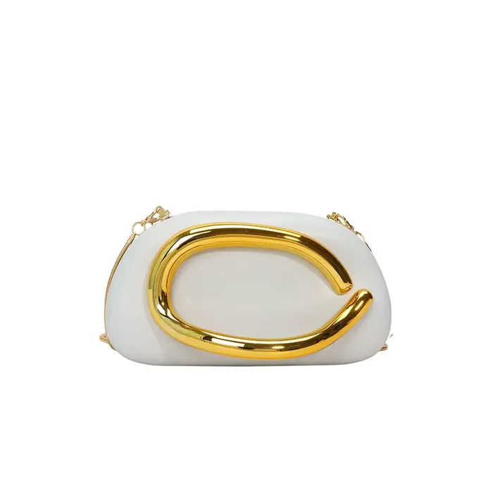 Pochette tendance en cuir PU pour femmes, couleur unie, décoration en métal, sac de soirée, pochette