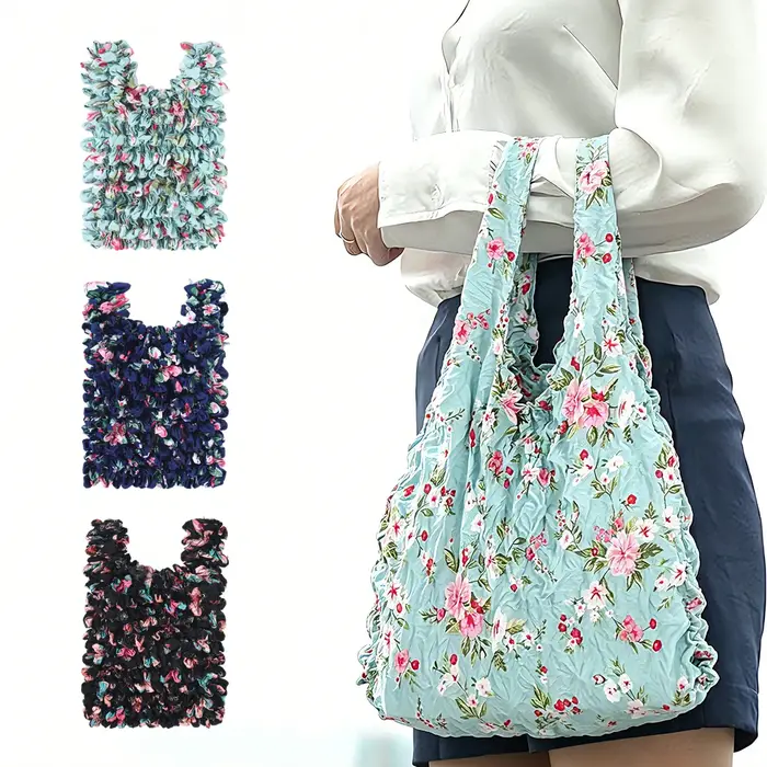 Sac de courses extensible plissé à bulles