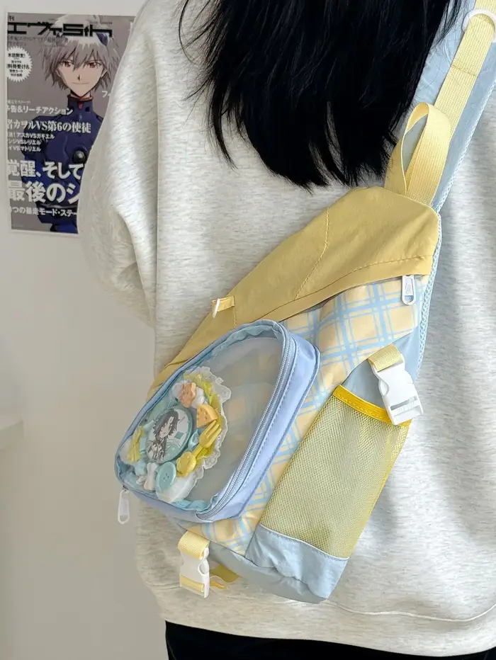 Sac de poitrine de grande valeur pour fille, Version japonaise et coréenne, mignon et doux, transfrontalier en diagonale, sac Transparent Ulzzang Ita Y2K