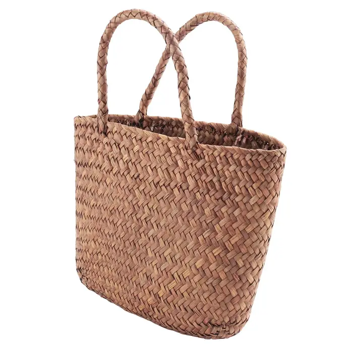 Sac à Main Tressé en Paille Naturelle pour Femme