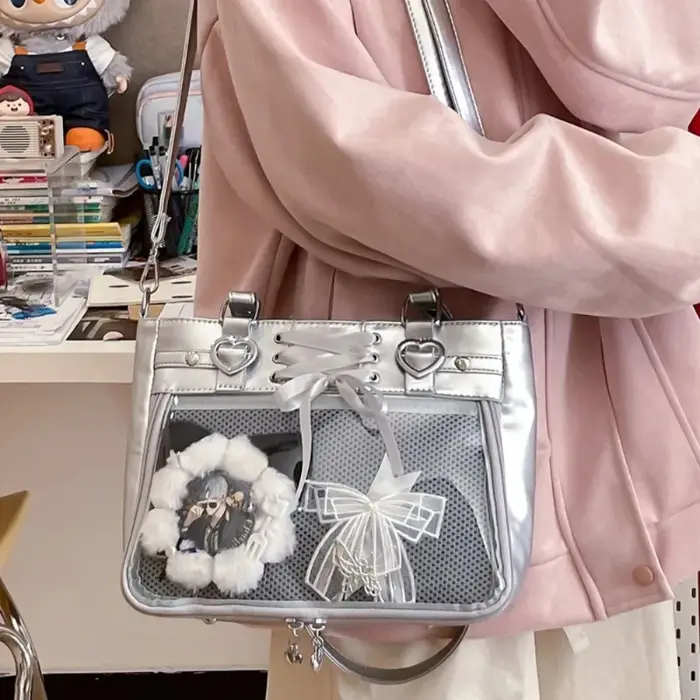 Sac bandoulière Ita Bag rouge petit format Italife avec ruban