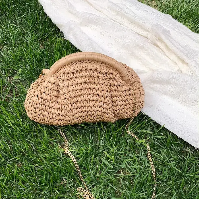 Sac tissé en paille pour femmes