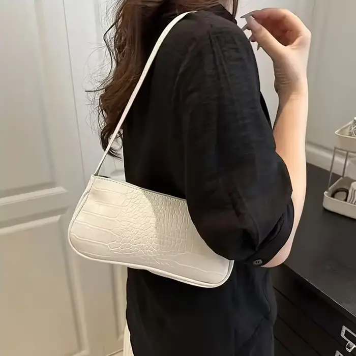 Sac à bandoulière simple à motif crocodile