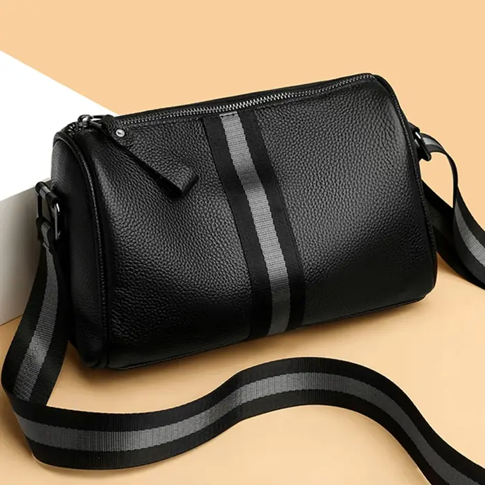 Couleur unie peau de vache fourre-tout de luxe en cuir véritable souple Sac à main mode femmes Sac à bandoulière