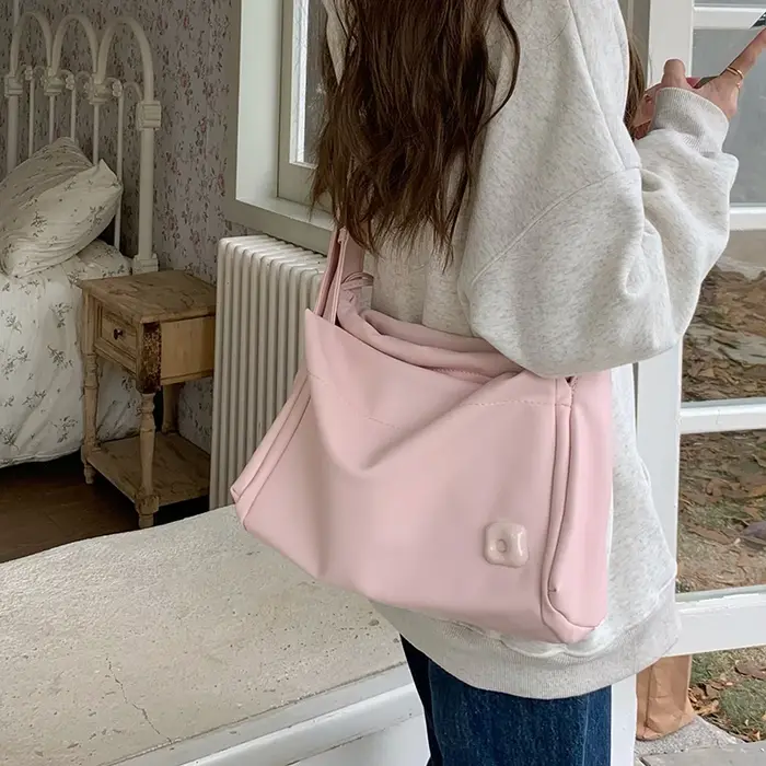 Sacs à bandoulière roses en cuir Pu souple pour femmes