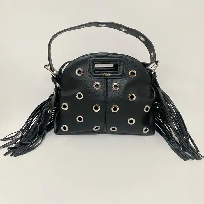 Petit sac à bandoulière rétro noir pour femmes