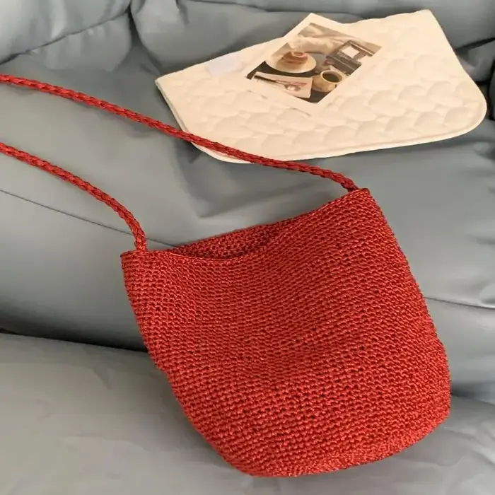 Sac seau tissé à la main grande capacité